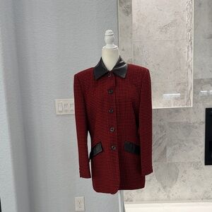 Red and Black Houndstooth Jacket